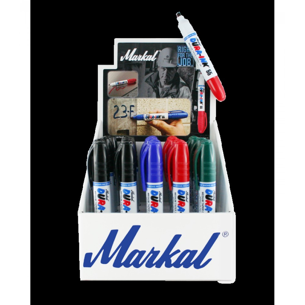 Набор перманентных маркеров с клиновидным наконечником Markal Dura-Ink 55 Display, 25 шт 199008
