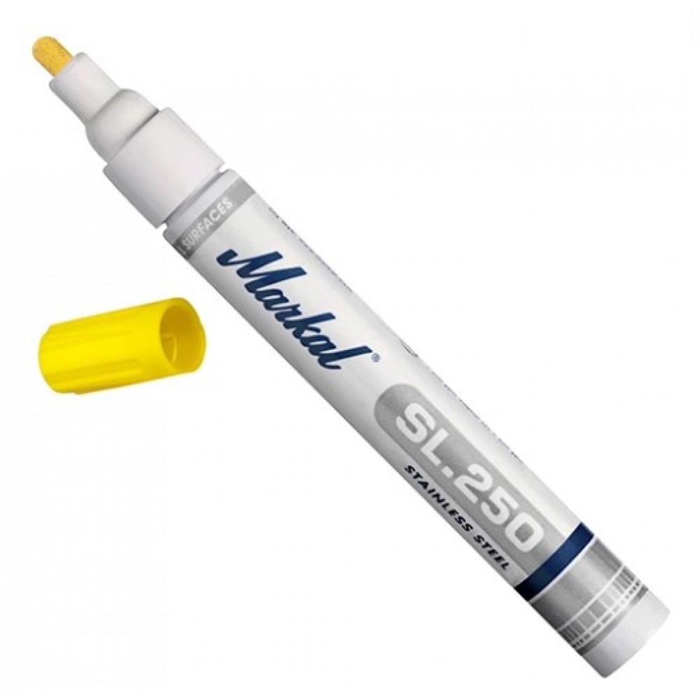 Уникальный быстросохнущий маркер на основе жидкой краски , для нержавеющей стали Markal SL.250 PMUC Paint Marker, Желтый 31600229