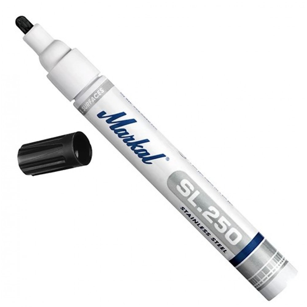 Уникальный быстросохнущий маркер на основе жидкой краски , для нержавеющей стали Markal SL.250 PMUC Paint Marker, Черный 31600629