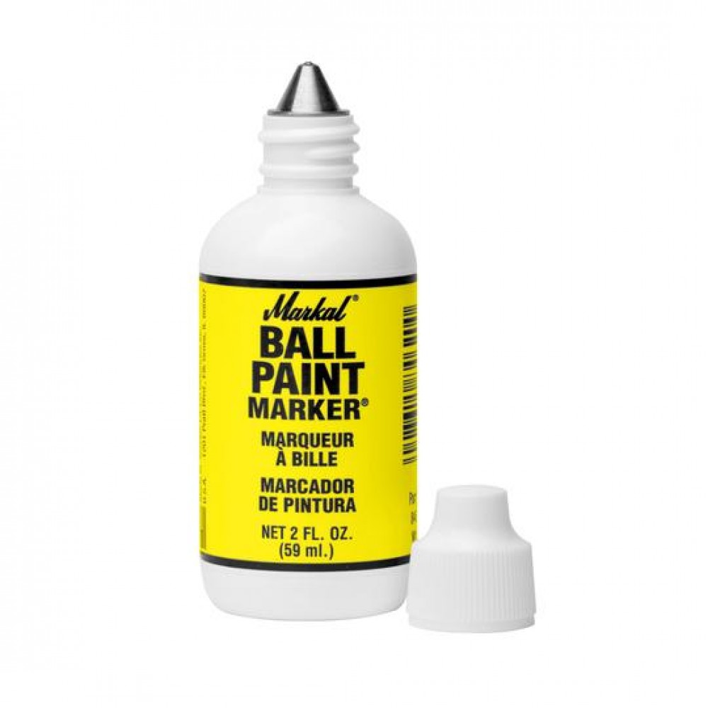 Маркер с металлическим шариковым наконечником в пластиковой тубе Markal Ball Paint Marker, Желтый 84621