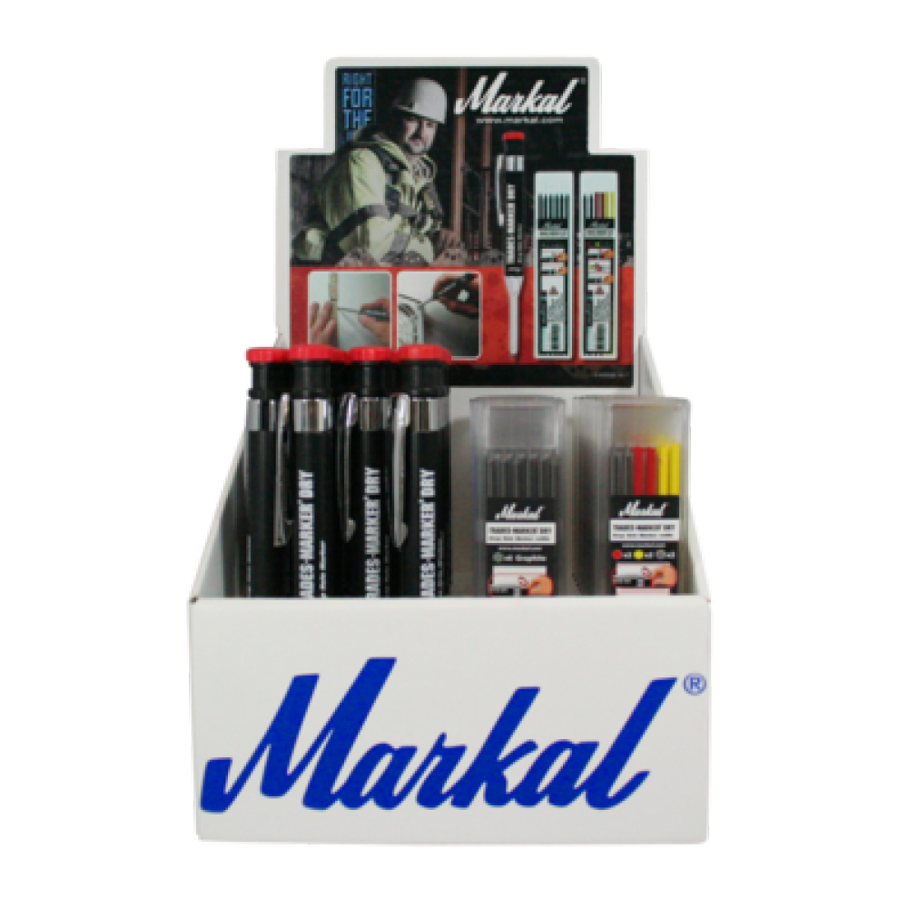 Набор маркеров для труднодоступных глубоких поверхностей Markal Trades-Marker Dry Display, 40 шт 96261