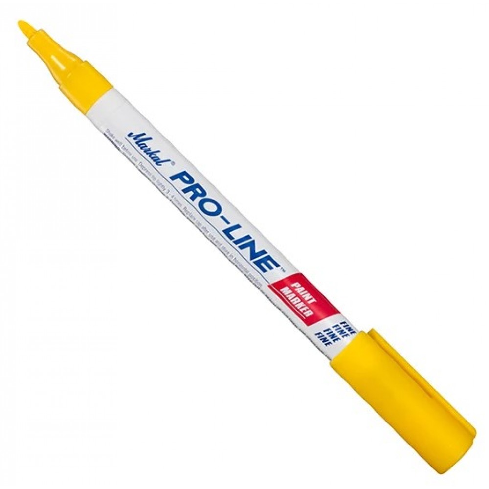 Промышленный перманентный тонкий маркер для точной маркировки на основе жидкой краски Markal Pro-Line Fine, Желтый 96872