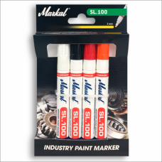 Набор маркеров MARKAL SL.100 RETAIL PACK, Белый, Черный, Красный, Оранжевый 22232
